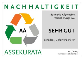 Assekurate-Siegel: Sehr gut für die Barmenia Allgemeine Versicherungs-AG