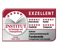 Siegel: Die Fondrente erhält von dem Institut für Vorsorge und Finanzplanung die Note exzellent