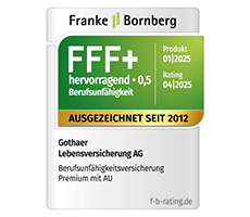 Siegel: Franke und Bornberg geben der Berufsunfähigkietsversicherung Premium mit Arbeitsunfähigkeit die Note hervorragend